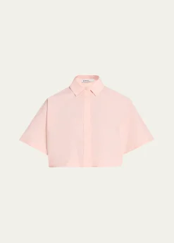 SIMKHAIBlair Cropped Short-Sleeve Shirt