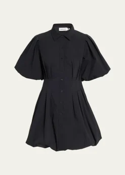 SIMKHAICleo Polin Balloon-Sleeve Pleated Mini Dress