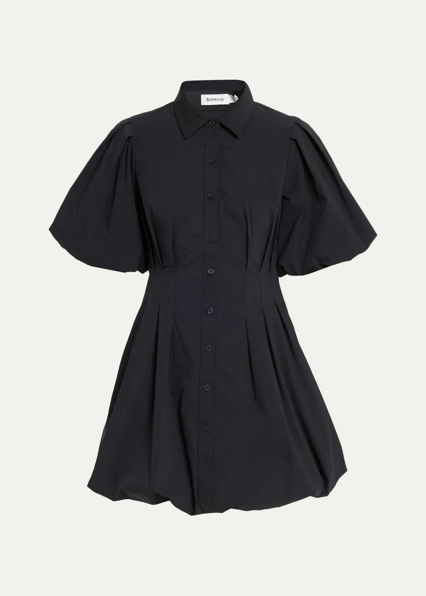 SIMKHAICleo Polin Balloon-Sleeve Pleated Mini Dress