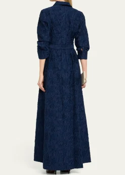 SIMKHAICourtney Belted Organza Jacquard Gown