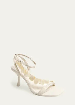 SIMKHAIElin Shell Leather Ankle-Strap Sandals