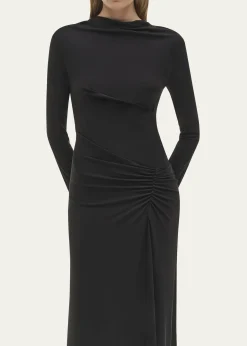 SIMKHAIFerrera Ruched Long-Sleeve Midi Dress