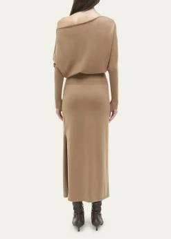 SIMKHAIJanese Off-The-Shoulder Knit Midi Dress