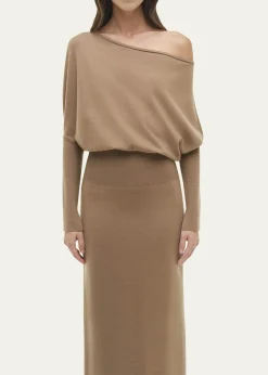 SIMKHAIJanese Off-The-Shoulder Knit Midi Dress