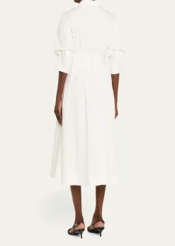 SIMKHAIJazz Poplin Pintuck Midi Shirtdress