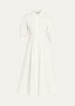 SIMKHAIJazz Poplin Pintuck Midi Shirtdress
