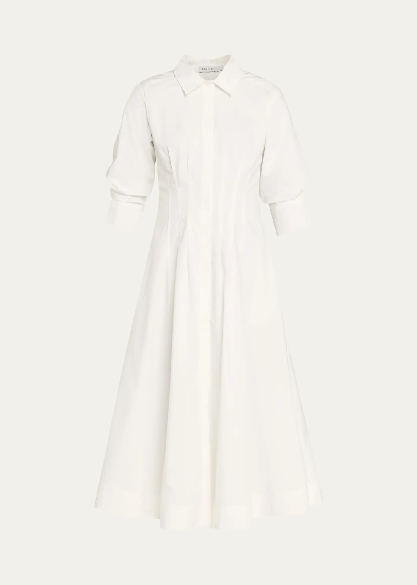 SIMKHAIJazz Poplin Pintuck Midi Shirtdress