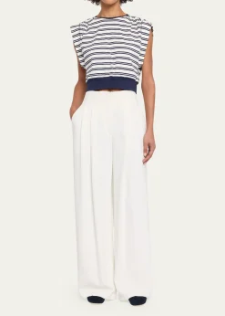 SIMKHAIJoie Striped Cotton-Jersey Top