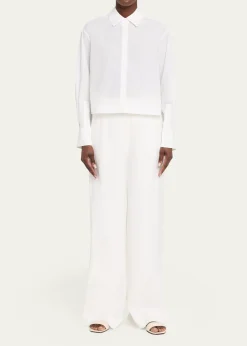 SIMKHAIKacey Cotton Lace Long-Sleeve Top