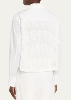 SIMKHAIKacey Cotton Lace Long-Sleeve Top