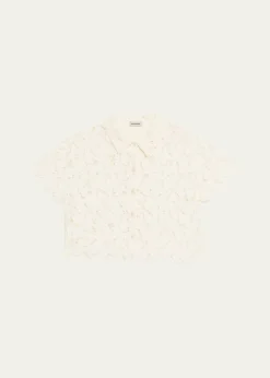 SIMKHAIMarjorie Short-Sleeve Lace Camp Shirt