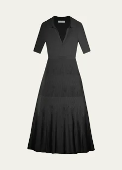 SIMKHAIPati Short-Sleeve Polo Midi Dress