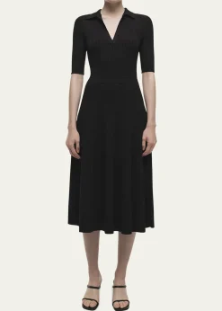 SIMKHAIPati Short-Sleeve Polo Midi Dress