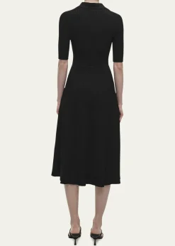 SIMKHAIPati Short-Sleeve Polo Midi Dress
