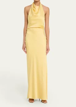 SIMKHAIReannon Satin Halter Dress