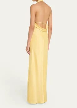 SIMKHAIReannon Satin Halter Dress