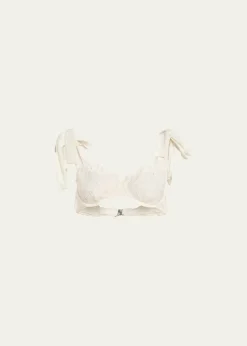 SIMKHAISofie Embroidered Tie-Strap Bikini Top