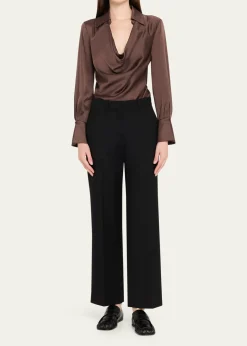 SIMKHAISymone Long-Sleeve Cowl-Neck Top