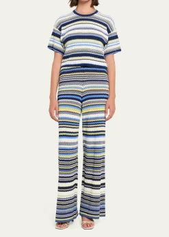 SIMKHAITenley Short-Sleeve Knit Crop Top