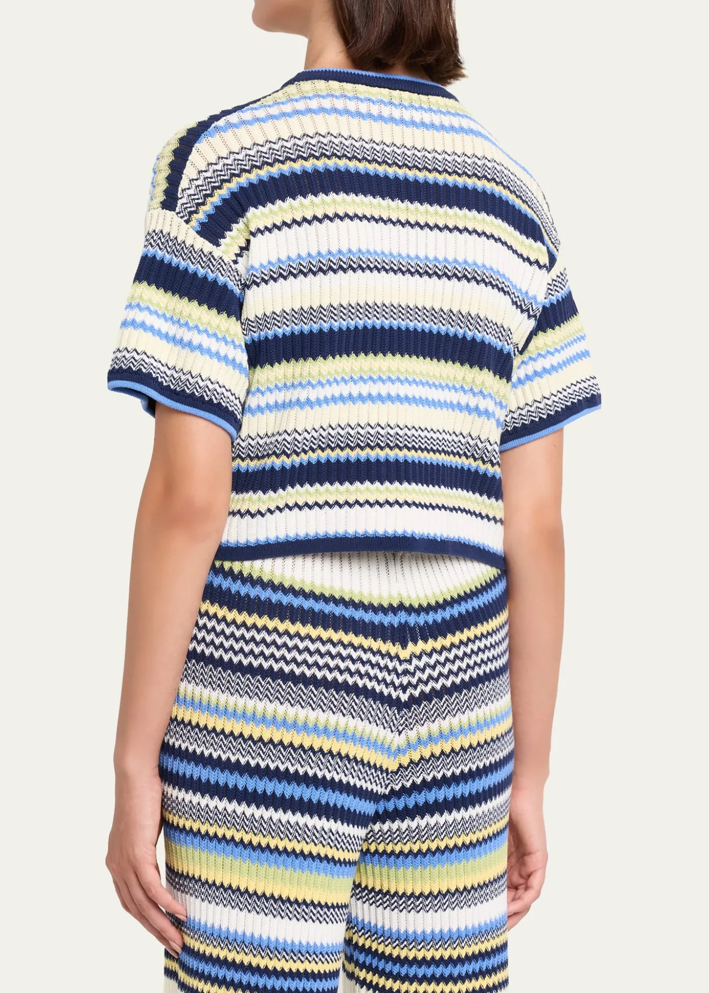 SIMKHAITenley Short-Sleeve Knit Crop Top