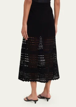 SIMKHAIWestly Open-Stitch Midi Skirt