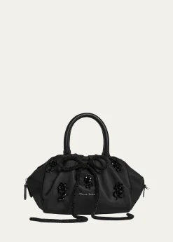 Simone RochaBeaded Bow-Front Gathered Top-Handle Bag