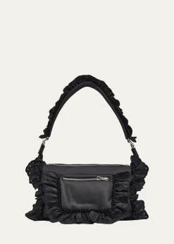 Simone RochaPillow Embroidered Ruffle-Trim Shoulder Bag