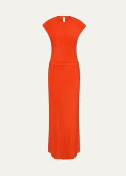 SIRFresca Belted Silk Dress