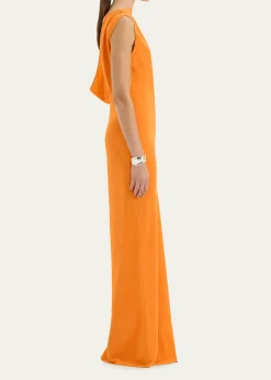 SIRIsla Cowl-Back Silk Gown