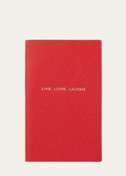 Smythson"Live, Love, Laugh" Panama Leather Pocket Notebook