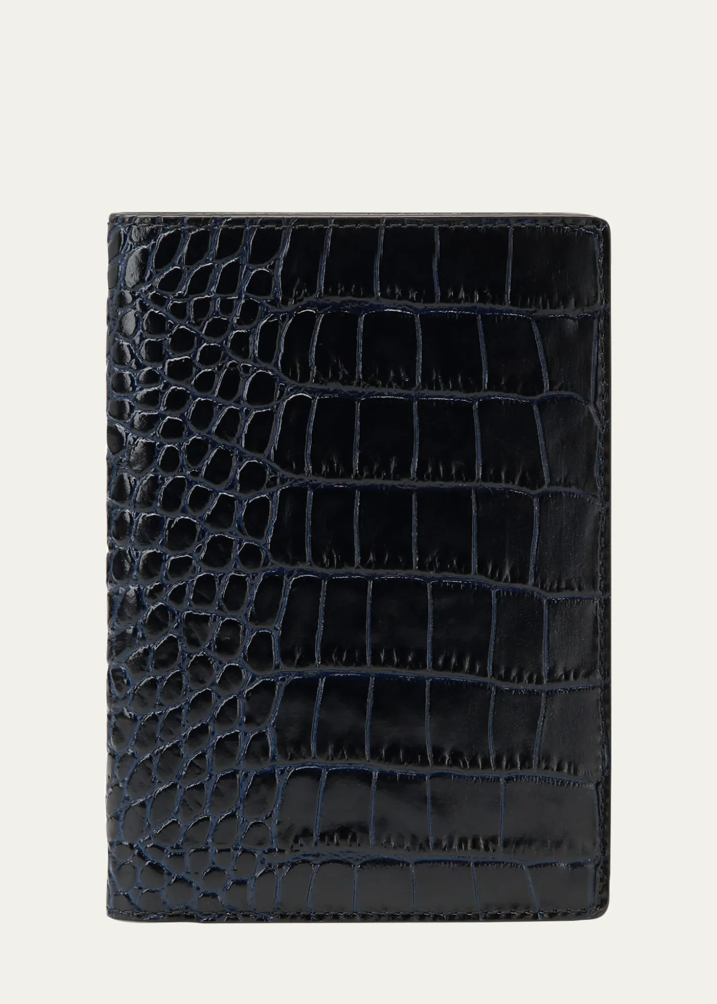 SmythsonMara Croc-Embossed Leather Passport Holder
