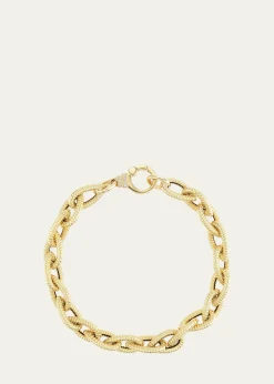 SorellinaTextured Teardrop Chain Bracelet with Diamond Clasp