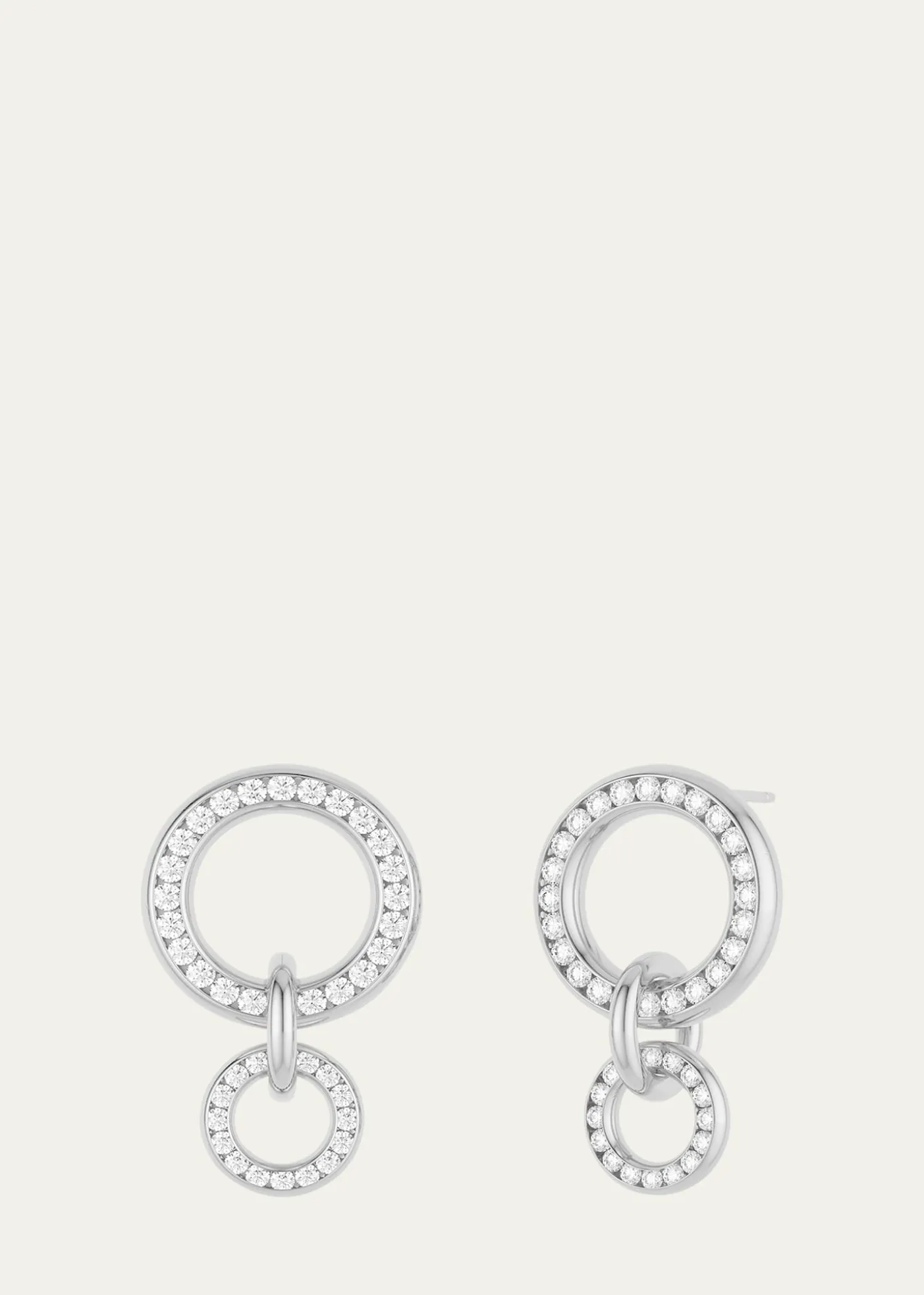 Spinelli KilcollinCanis 18K White Gold Double Hoop Earrings with Diamonds