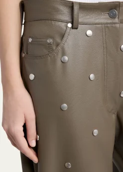 Stella McCartneyAlter Mat Faux-Leather Studded Barrel-Leg Pants