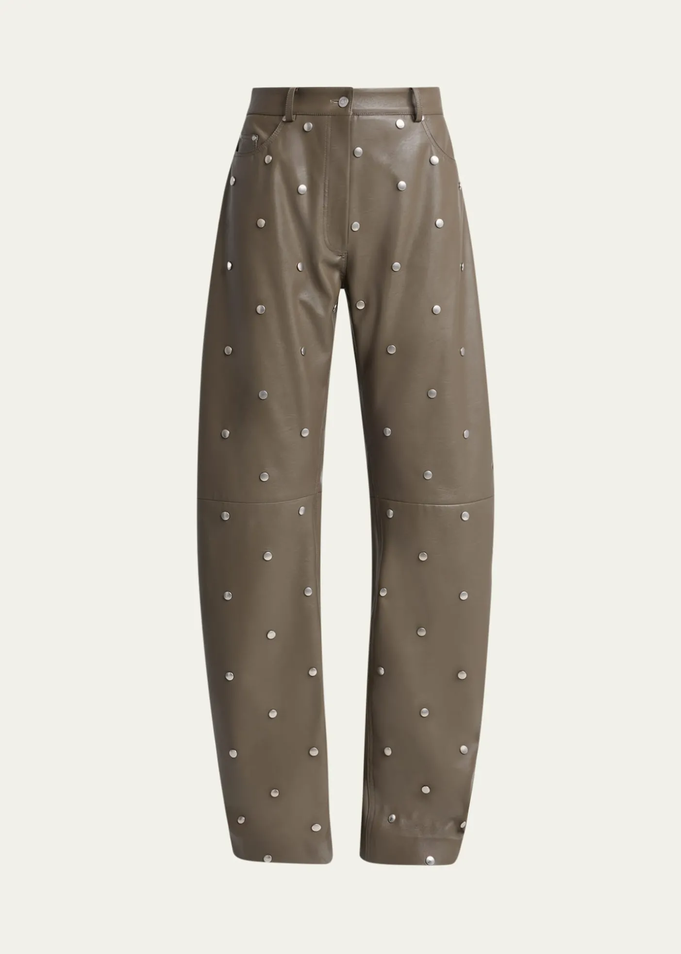 Stella McCartneyAlter Mat Faux-Leather Studded Barrel-Leg Pants