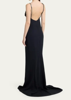 Stella McCartneyEmbellished V-Neck Trumpet Gown