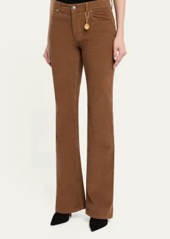 Stella McCartneyMid-Rise Cotton Corduroy Kickflare-Leg Pants