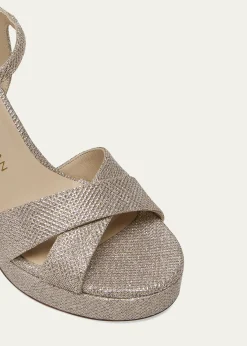 Stuart WeitzmanDayna Metallic Crisscross Platform Sandals