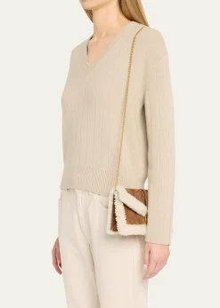 Stuart WeitzmanMilan Sheep Shearling Fur Clutch Bag
