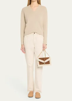 Stuart WeitzmanMilan Sheep Shearling Fur Clutch Bag