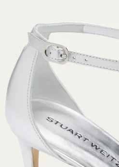 Stuart WeitzmanNudist II Metallic Ankle-Strap Sandals