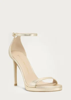 Stuart WeitzmanNudist Metallic Ankle-Wrap Platform Sandals