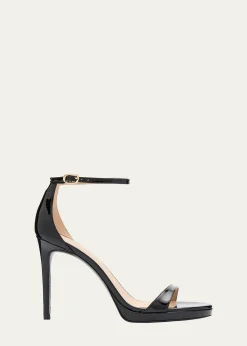 Stuart WeitzmanNudist Patent Leather Stiletto Platform Sandals