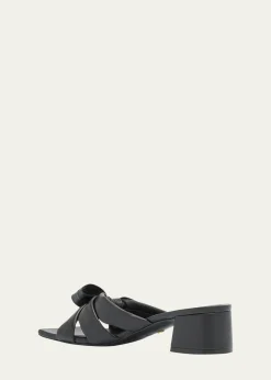 Stuart WeitzmanSofia Lambskin Bow Mule Sandals