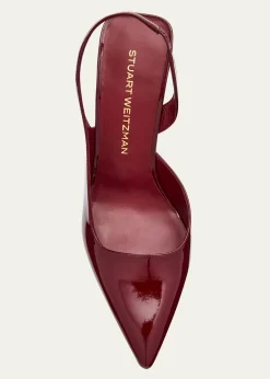 Stuart WeitzmanVinnie D'Orsay Patent Leather Slingback Pumps