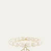 Sydney Evan14K Diamond Moroccan Flower on Pearl Stretch Bracelet