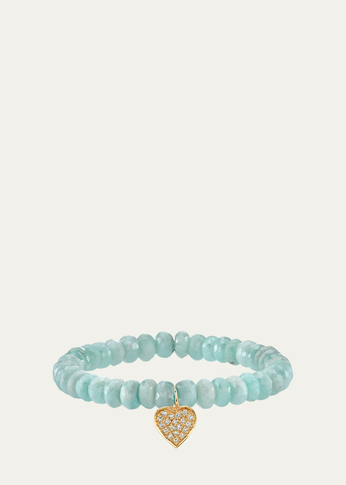 Sydney Evan14K Diamond Pave Heart Charm on Amazonite Bracelet