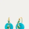 Sydney Evan14K Diamonds and Emeralds on Turquoise Bead Earrings