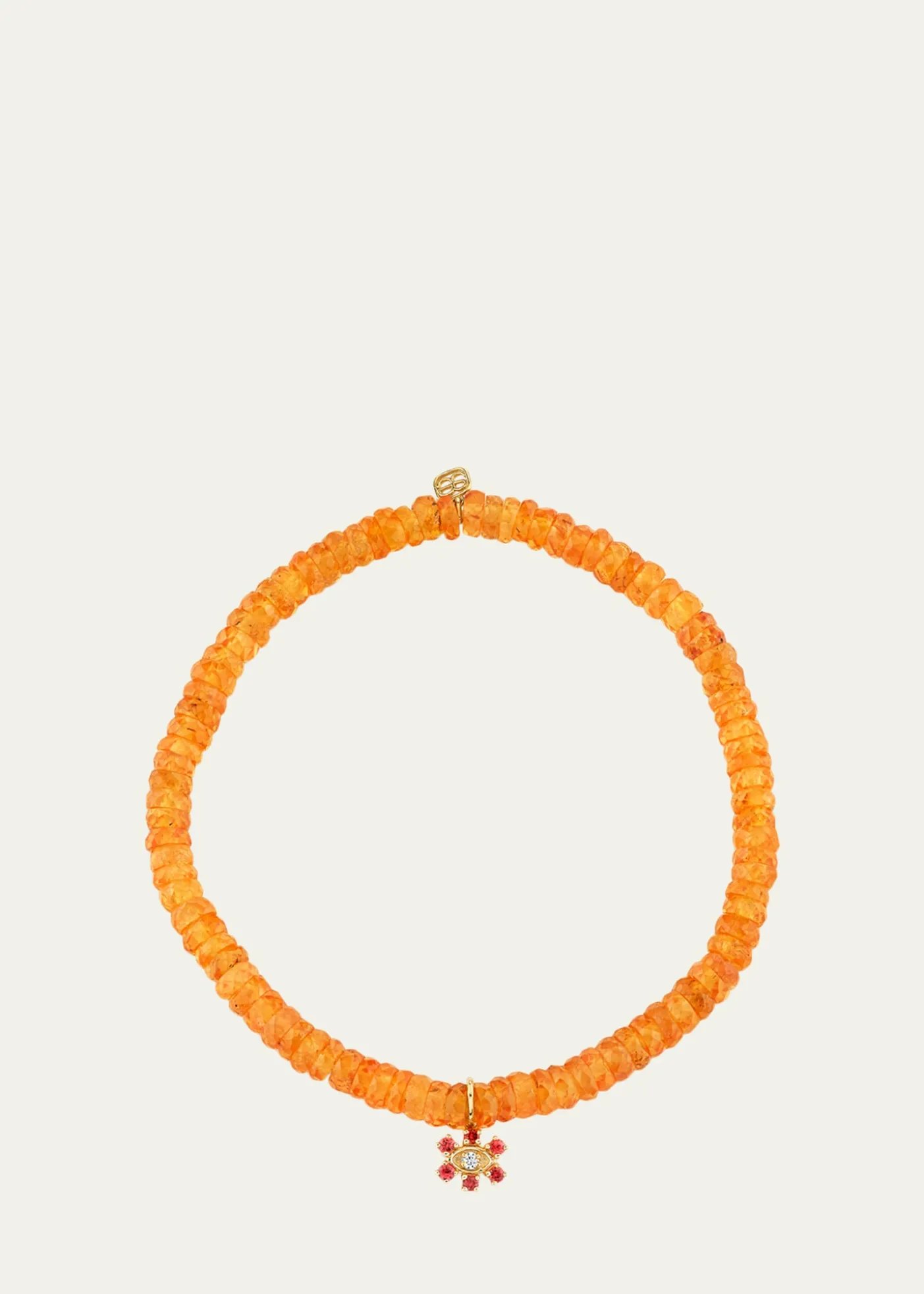 Sydney Evan14K Evil Eye Flower on Orange Spessartite Bracelet