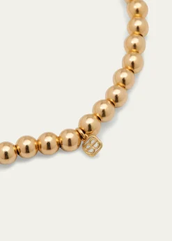 Sydney Evan14K Evil Eye Link Charm on Round Gold Bead Bracelet